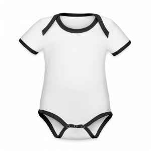 Organic Contrast Short Sleeve Baby Bodysuit